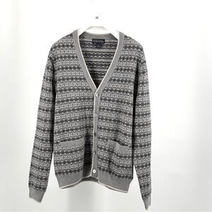 Brooks Brothers Men’s Gray Merino Wool Button Up Cardigan Size M